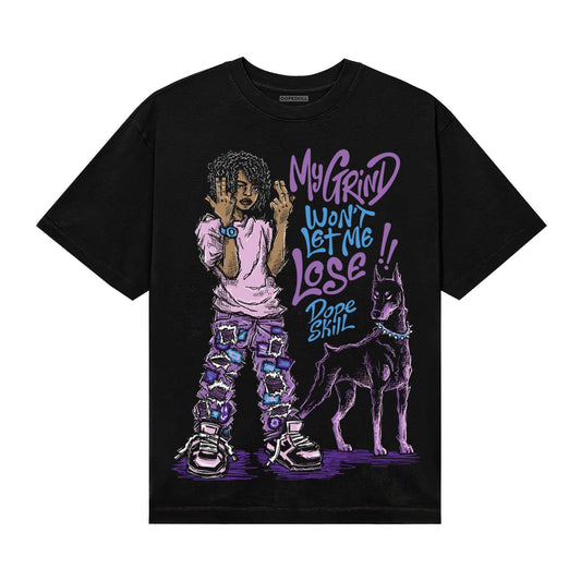 PURPLE Sneakers DopeSkill T-Shirt My Grind Won't Let Me Lose Graphic Streetwear - Black