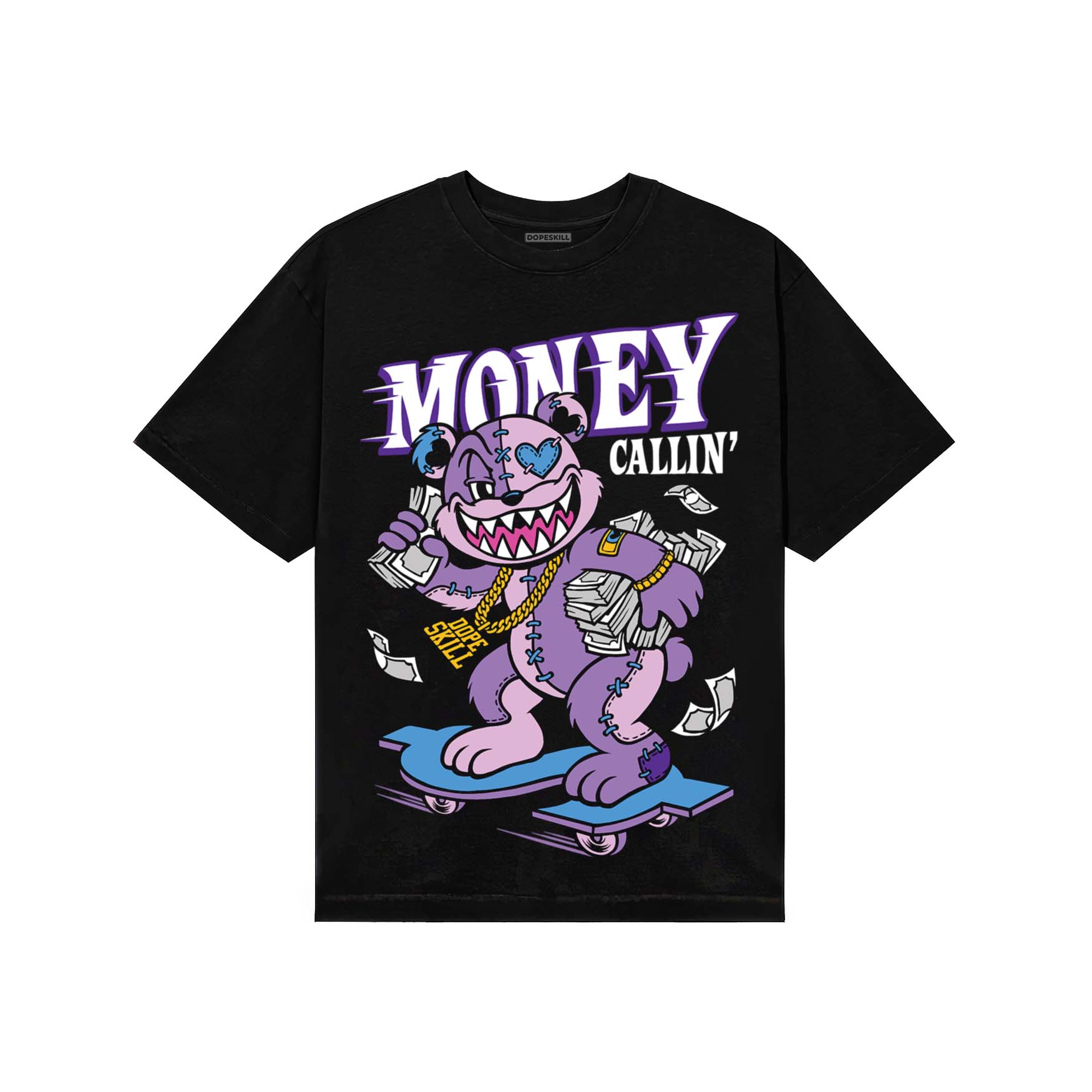 PURPLE Sneakers DopeSkill T-Shirt Money Callin' Graphic Streetwear - black