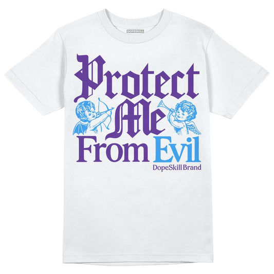 PURPLE Sneakers DopeSkill T-Shirt Protect Me From Evil Graphic Streetwear - White