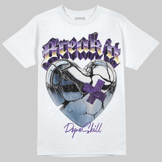 PURPLE Sneakers DopeSkill T-Shirt Break It Graphic Streetwear - White