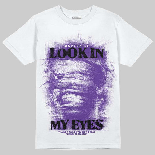PURPLE Sneakers DopeSkill T-Shirt Look In My Eyes Graphic Streetwear - White