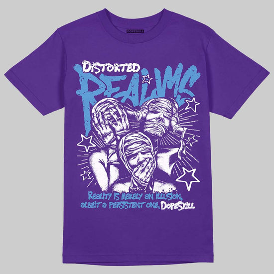 PURPLE Sneakers DopeSkill T-Shirt Distorted Realms Graphic Streetwear - Purple 