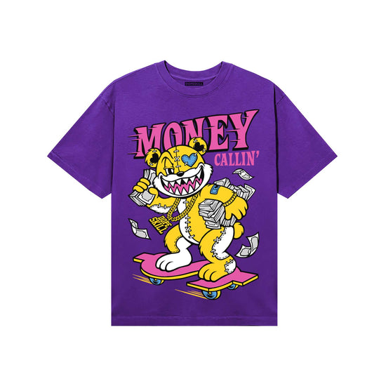 PURPLE Sneakers DopeSkill T-Shirt Money Callin' Graphic Streetwear - Purple 