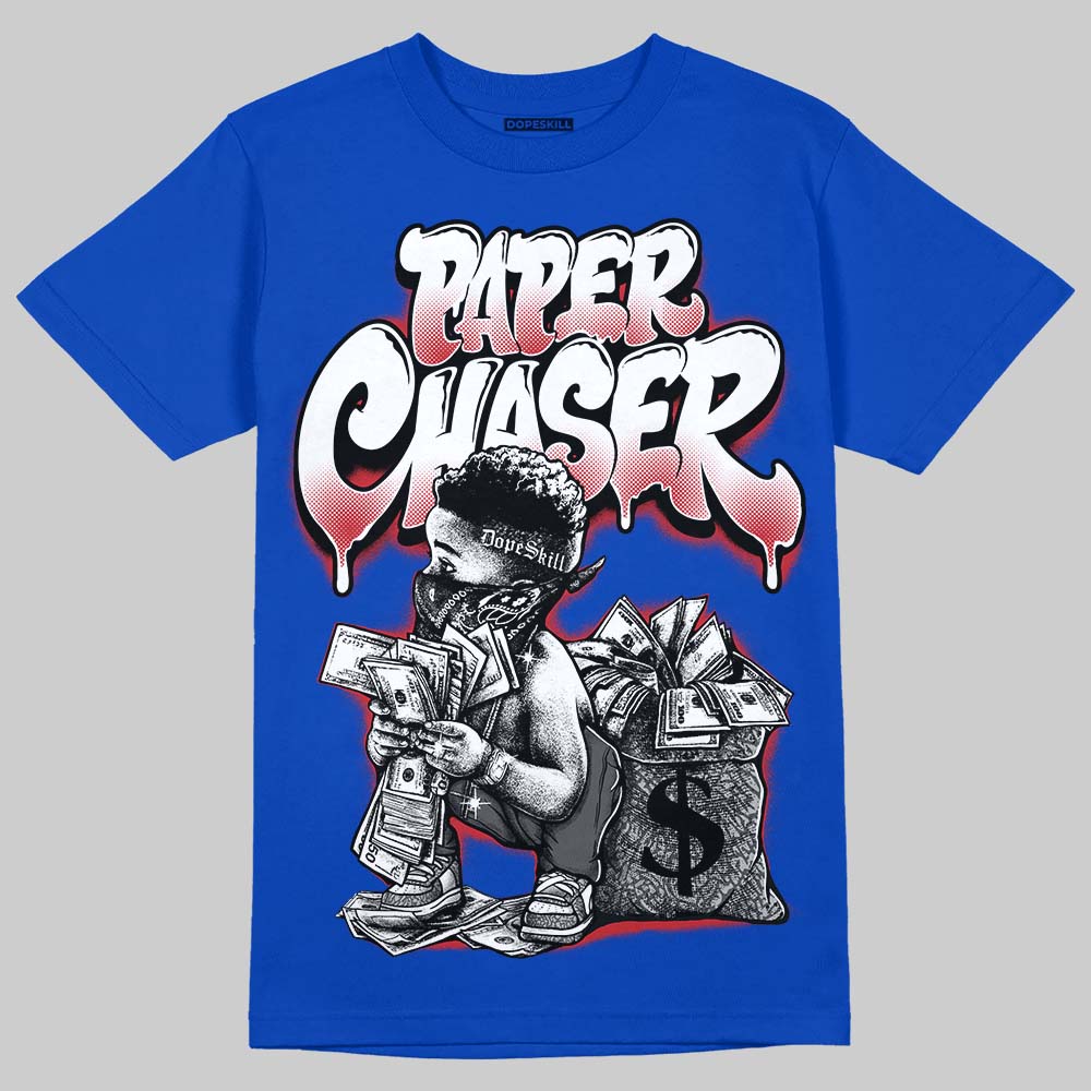 Jordan 3 "True Blue" DopeSkill T-Shirt Paper Chaser Boy Graphic Streetwear - Royal