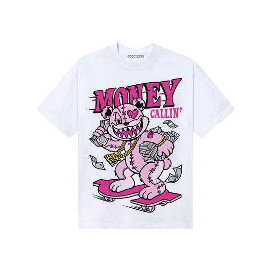 Pink Sneakers DopeSkill T-Shirt Money Callin' Graphic Streetwear - White 