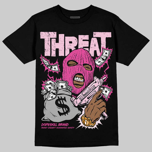 Pink Sneakers DopeSkill T-Shirt Under Threat Graphic Streetwear - Black