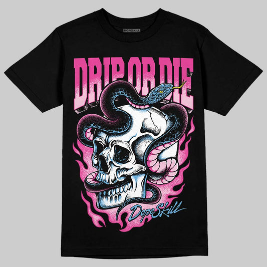 Pink Sneakers DopeSkill T-Shirt Drip or Die Graphic Streetwear - Black