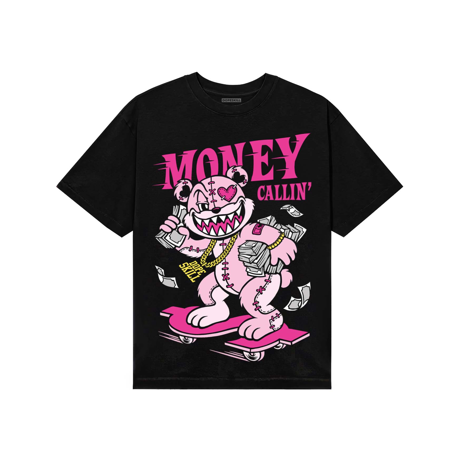 Pink Sneakers DopeSkill T-Shirt Money Callin' Graphic Streetwear - Black