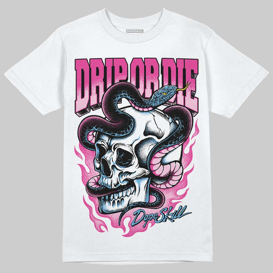 Pink Sneakers DopeSkill T-Shirt Drip or Die Graphic Streetwear - White 