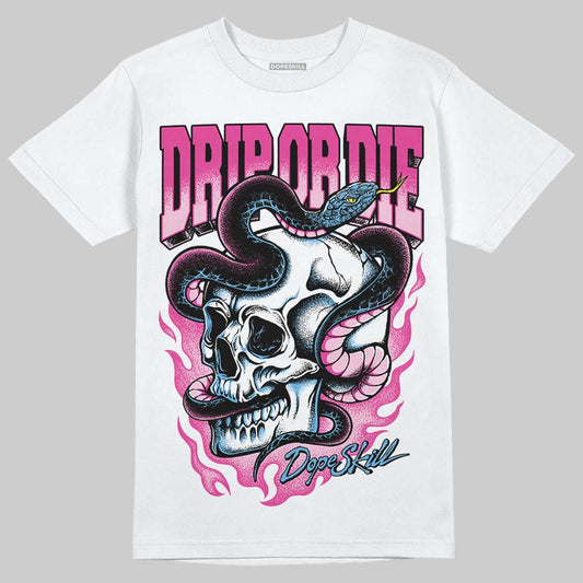 Pink Sneakers DopeSkill T-Shirt Drip or Die Graphic Streetwear - White 