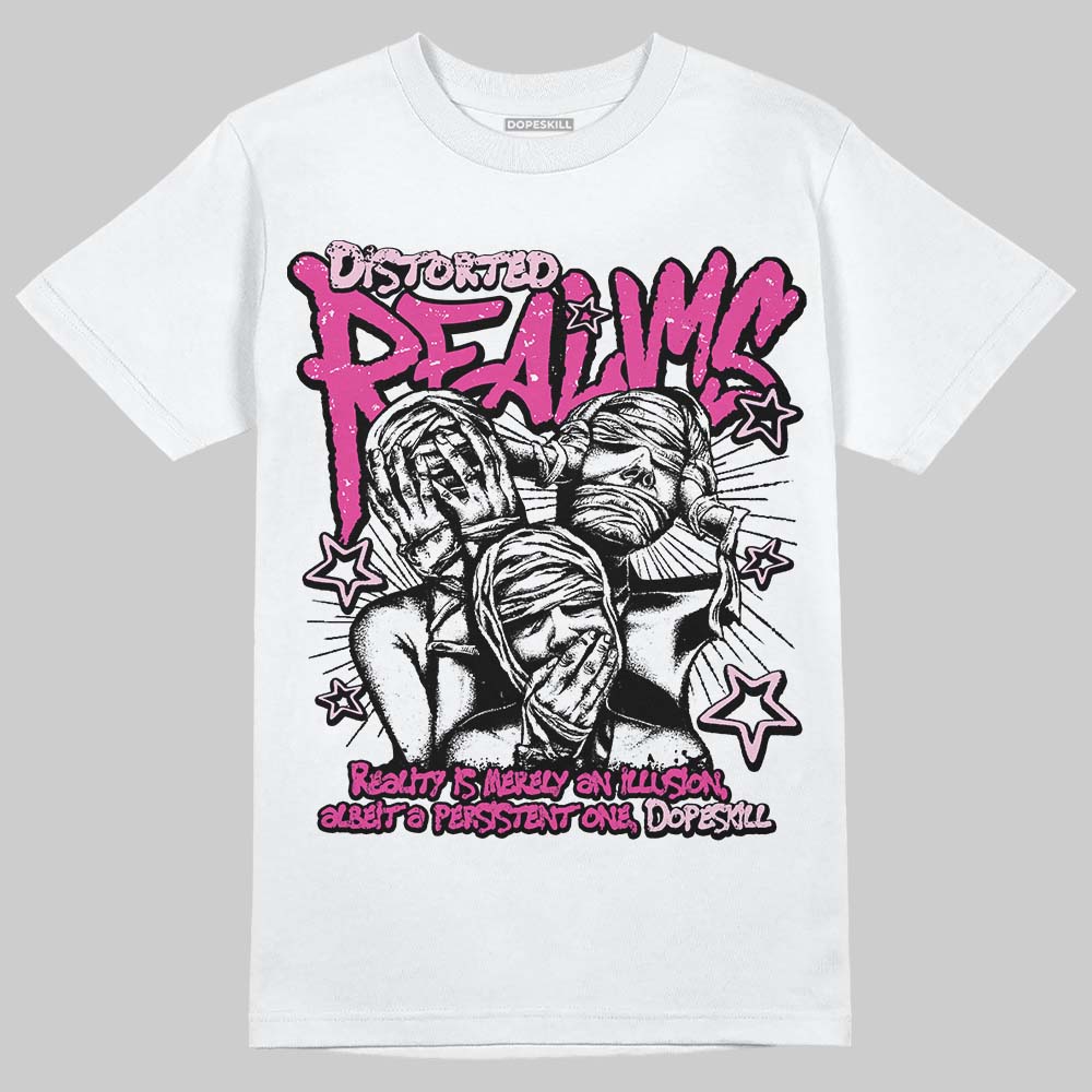 Pink Sneakers DopeSkill T-Shirt Distorted Realms Graphic Streetwear - White