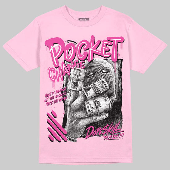 Pink Sneakers DopeSkill T-Shirt Pocket Change Graphic Streetwear - Light Pink