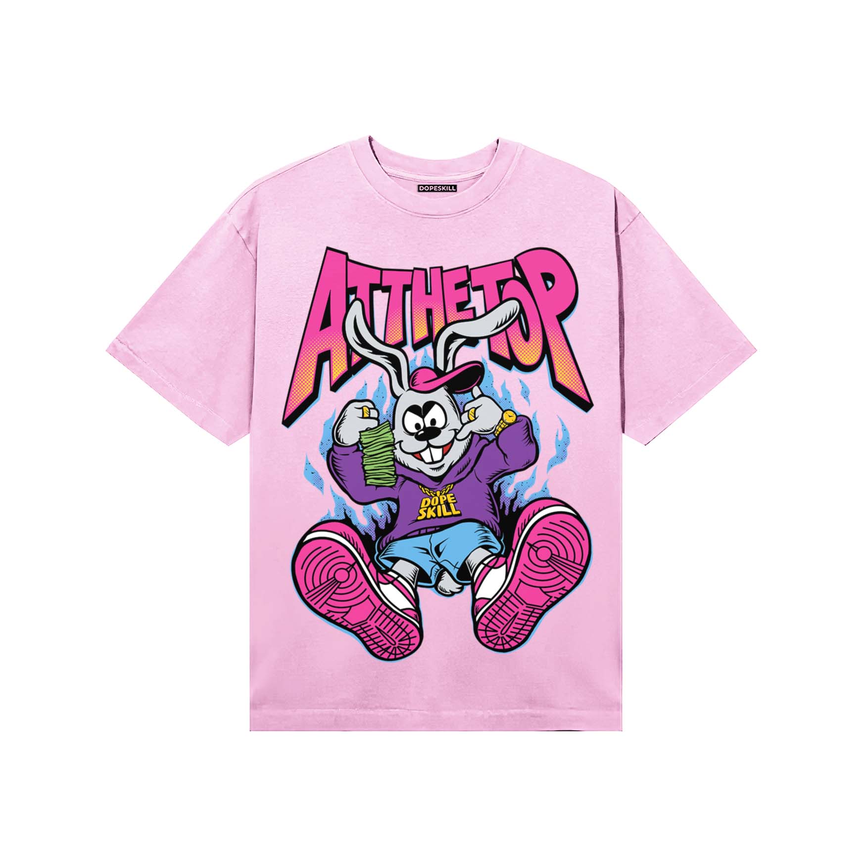 Pink Sneakers DopeSkill T-Shirt At The Top Graphic Streetwear - Light Pink