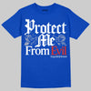 Jordan 3 "True Blue" DopeSkill T-Shirt Protect Me From Evil Graphic Streetwear - Royal