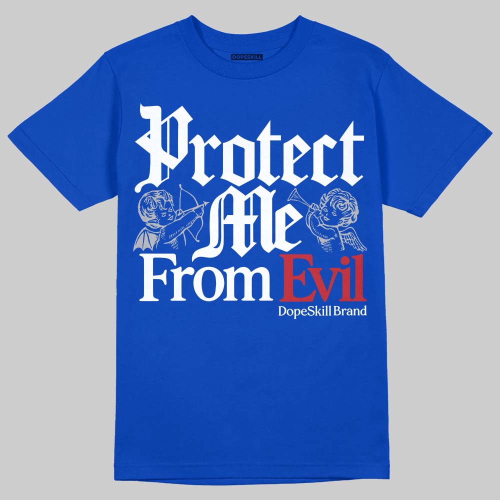 Jordan 3 "True Blue" DopeSkill T-Shirt Protect Me From Evil Graphic Streetwear - Royal