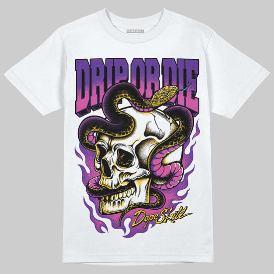 Purple Sneakers DopeSkill T-Shirt Drip or Die Graphic Streetwear - White 