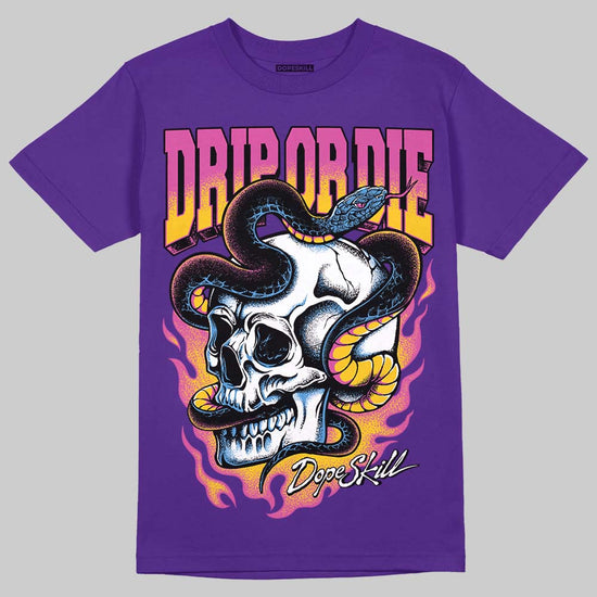 Purple Sneakers DopeSkill T-Shirt Drip or Die Graphic Streetwear - Purple 