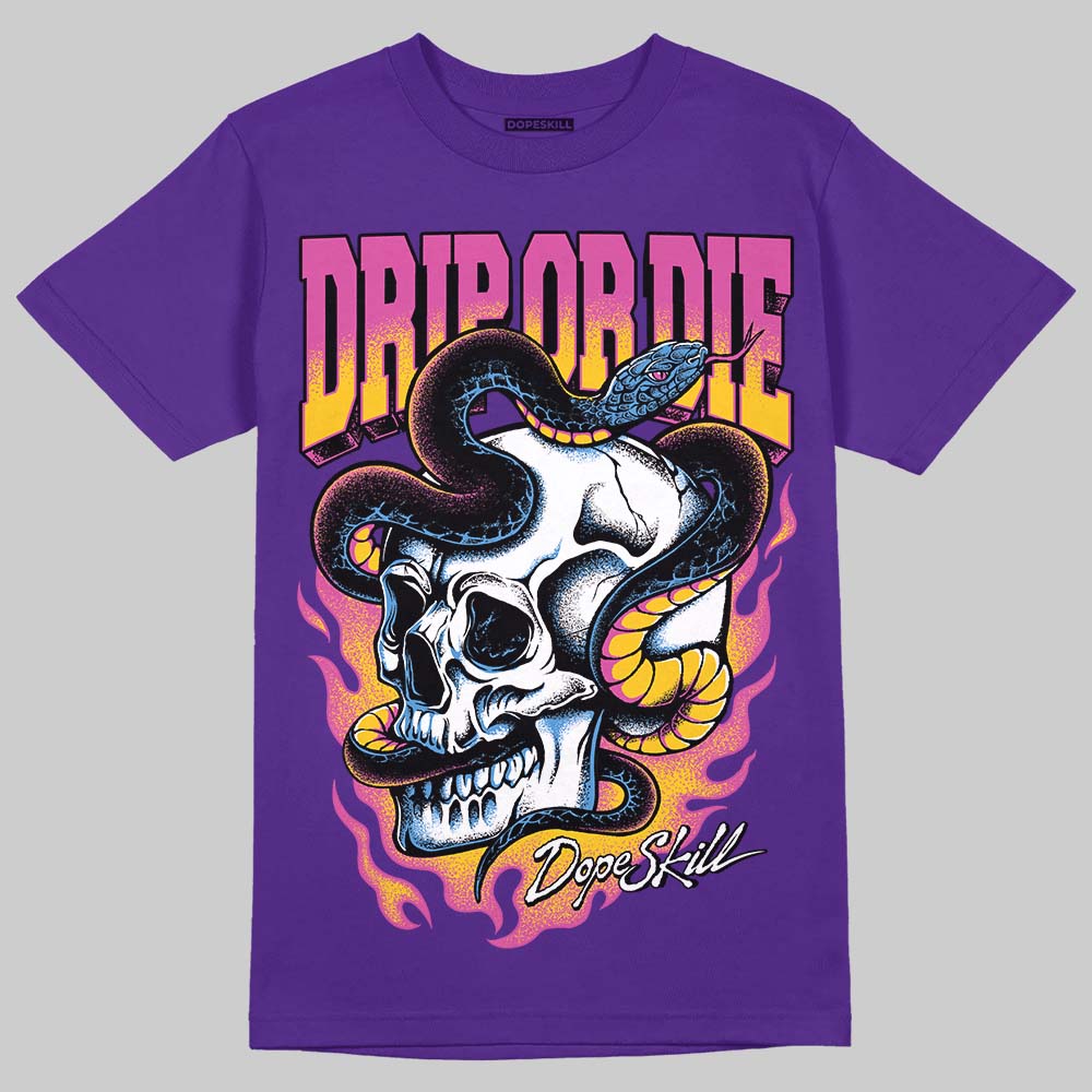 Purple Sneakers DopeSkill T-Shirt Drip or Die Graphic Streetwear - Purple 