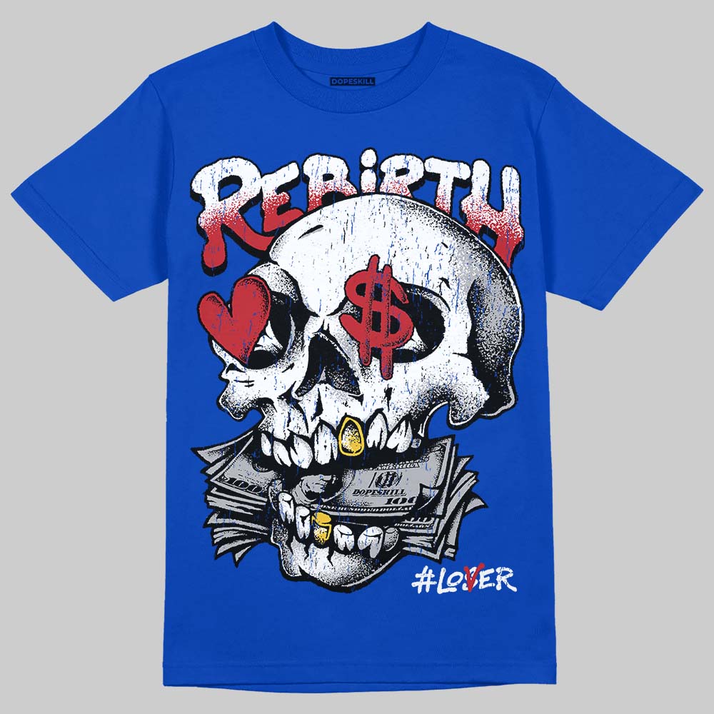 Jordan 3 "True Blue" DopeSkill T-Shirt Rebirth Graphic Streetwear - Royal