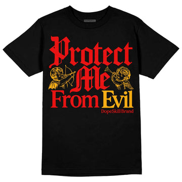 Red Sneakers DopeSkill T-Shirt Protect Me From Evil Graphic Streetwear - Black