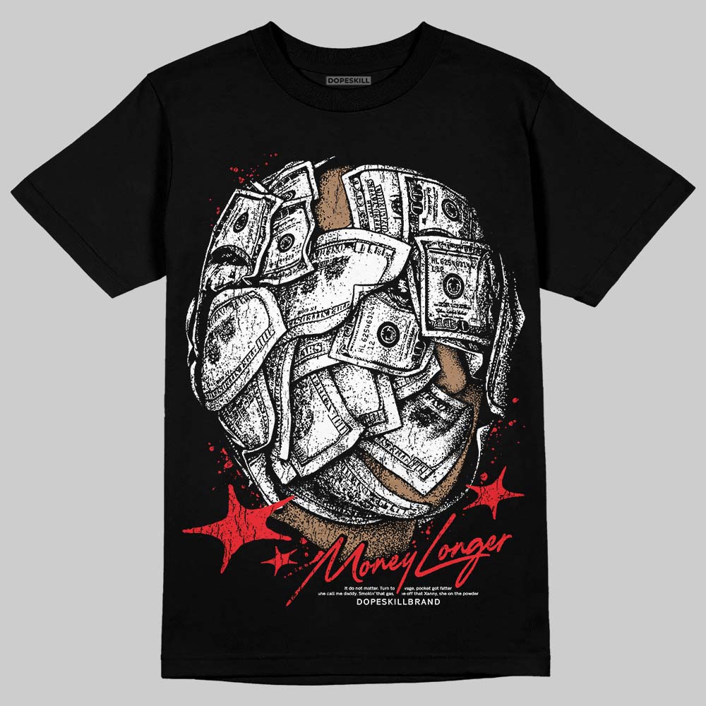 Red Sneakers DopeSkill T-Shirt Money Longer Graphic Streetwear - Black