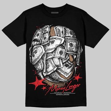 Red Sneakers DopeSkill T-Shirt Money Longer Graphic Streetwear - Black