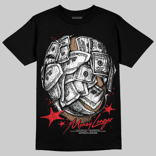 Red Sneakers DopeSkill T-Shirt Money Longer Graphic Streetwear - Black