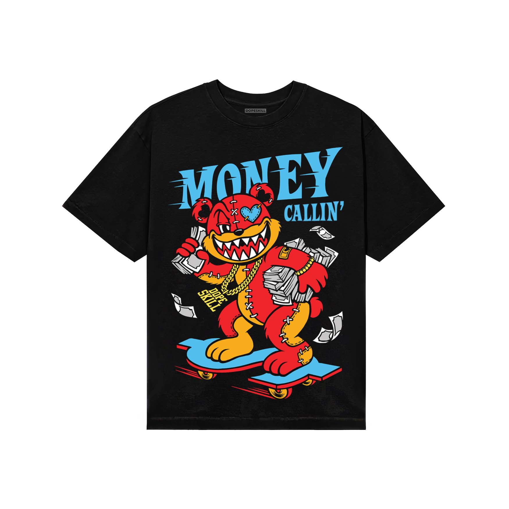Red Sneakers DopeSkill T-Shirt Money Callin' Graphic Streetwear - Black