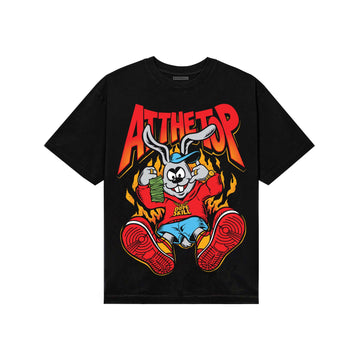 Red Sneakers DopeSkill T-Shirt At The Top Graphic Streetwear - Black