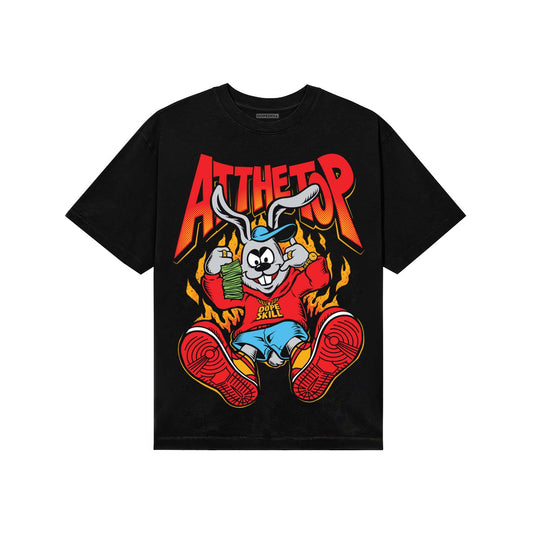Red Sneakers DopeSkill T-Shirt At The Top Graphic Streetwear - Black