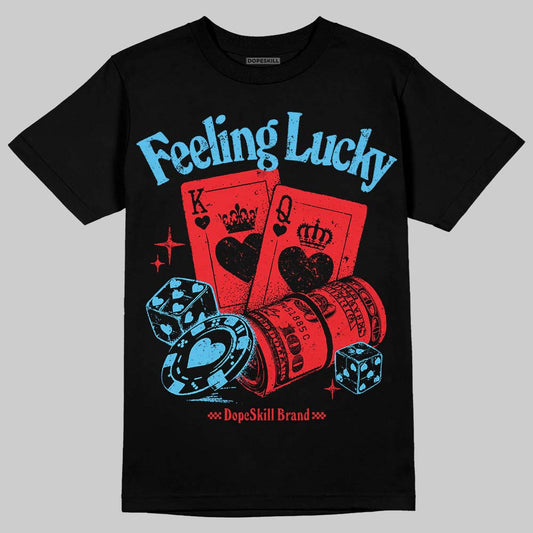 Red Sneakers DopeSkill T-Shirt Feeling Lucky Graphic Streetwear - black