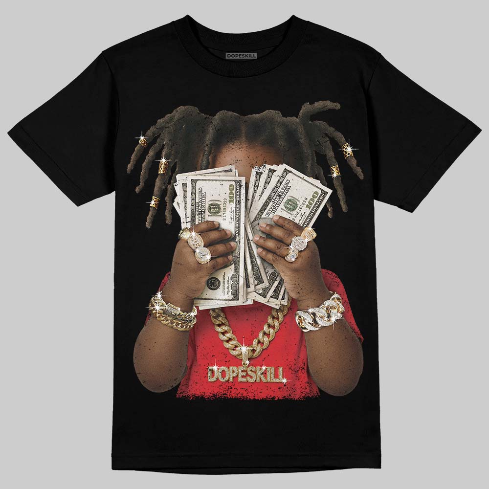 Red Sneakers DopeSkill T-Shirt Rich Youth Graphic Streetwear - Black