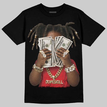 Red Sneakers DopeSkill T-Shirt Rich Youth Graphic Streetwear - Black
