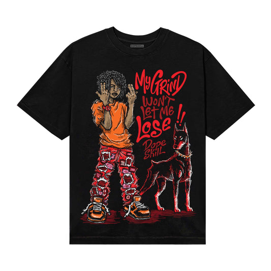 Red Sneakers DopeSkill T-Shirt My Grind Won't Let Me Lose Graphic Streetwear - Black