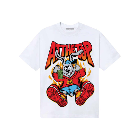 Red Sneakers DopeSkill T-Shirt At The Top Graphic Streetwear - White 