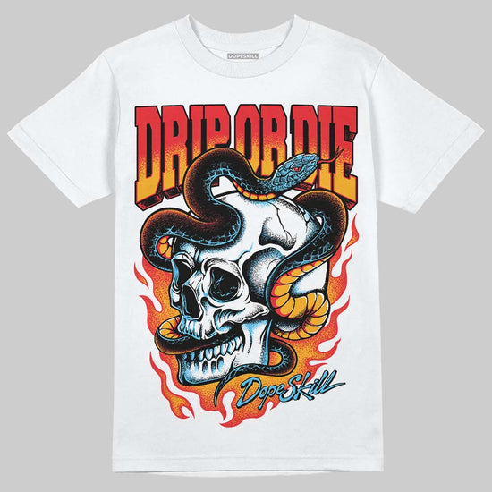 Red Sneakers DopeSkill T-Shirt Drip or Die Graphic Streetwear - White 
