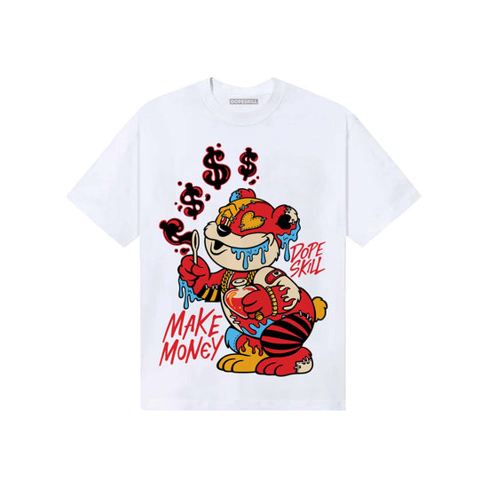 Red Sneakers DopeSkill T-Shirt Make Money Graphic Streetwear - White