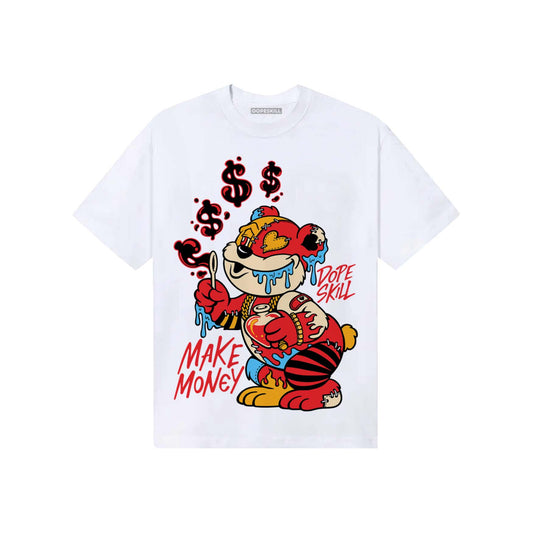 Red Sneakers DopeSkill T-Shirt Make Money Graphic Streetwear - White