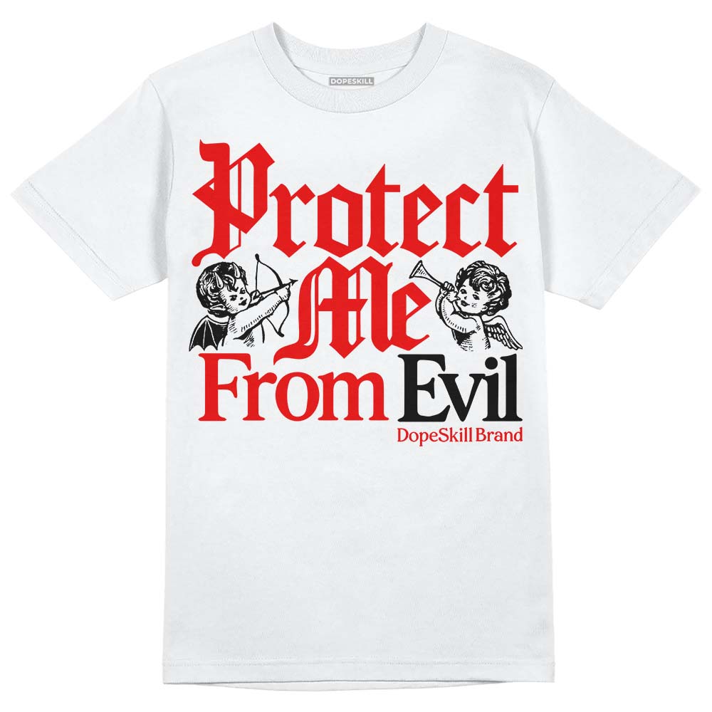 Red Sneakers DopeSkill T-Shirt Protect Me From Evil Graphic Streetwear - White 