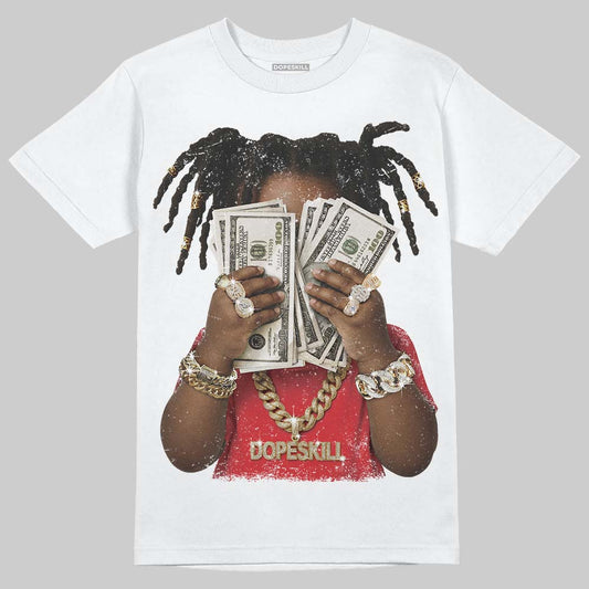 Red Sneakers DopeSkill T-Shirt Rich Youth Graphic Streetwear - White