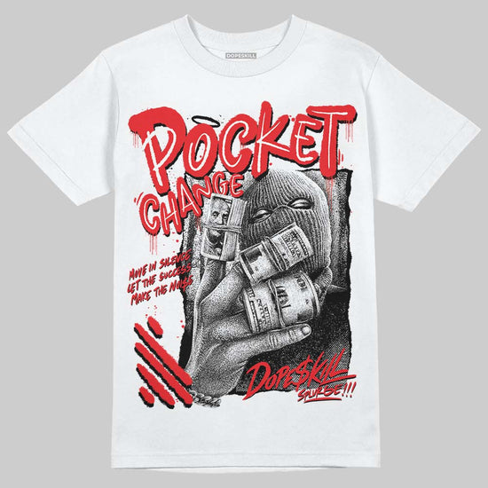 Red Sneakers DopeSkill T-Shirt Pocket Change Graphic Streetwear - White