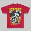 Red Oversize Print Drip or Die DopeSkill Graphic Premium T-shirt Streetwear - red