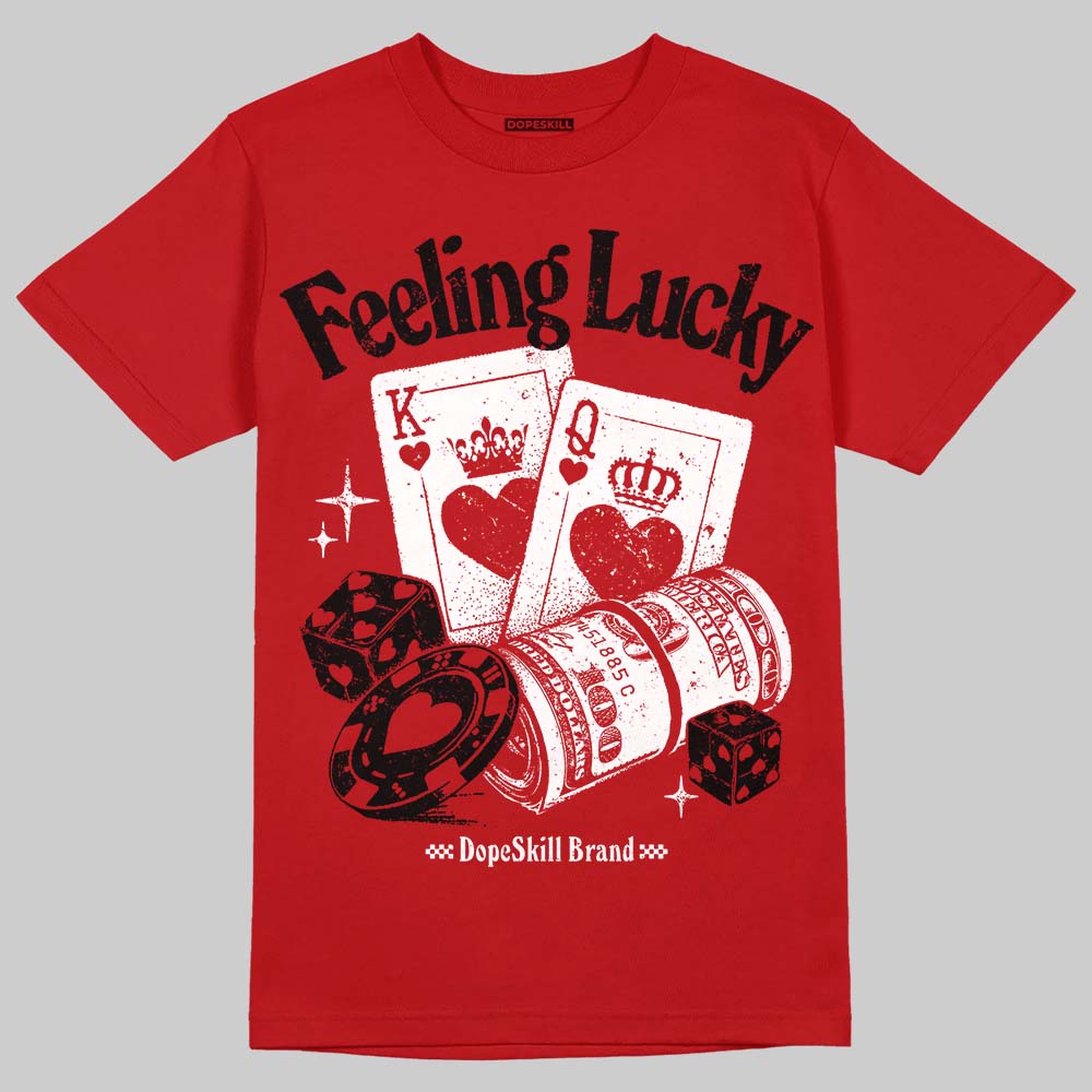 Red Sneakers DopeSkill T-Shirt Feeling Lucky Graphic Streetwear - red