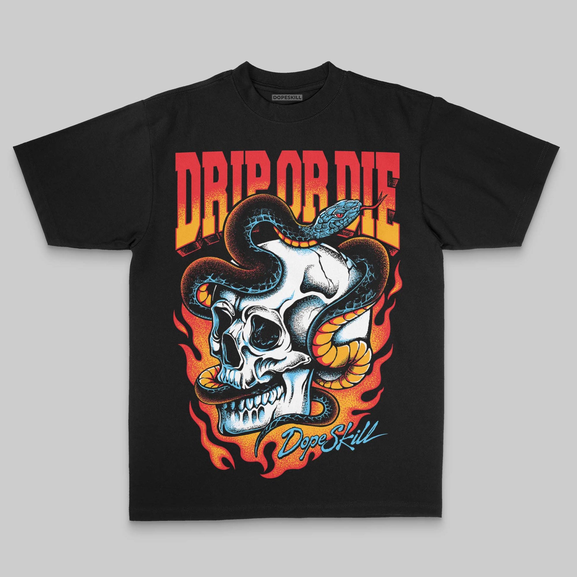 Red Oversize Print Drip or Die DopeSkill Graphic Premium T-shirt Streetwear - black