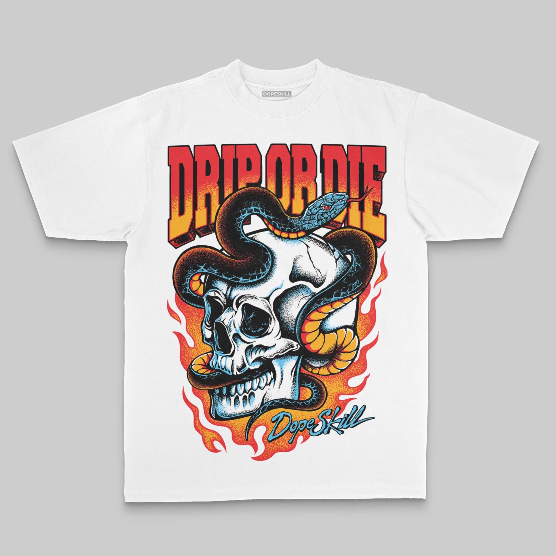 Red Oversize Print Drip or Die DopeSkill Graphic Premium T-shirt Streetwear - White