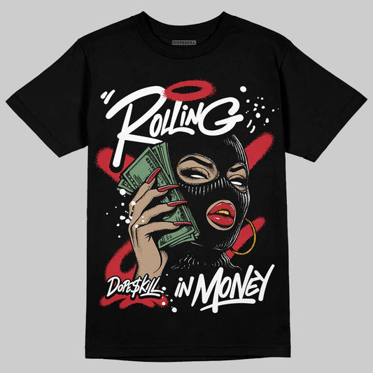 Jordan 11 Retro Low Bred (2025) DopeSkill T-Shirt Rolling in Money Graphic Streetwear - Black