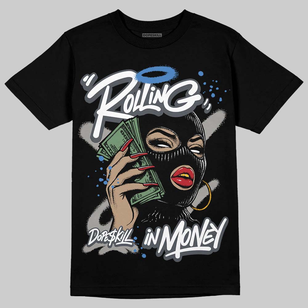 Jordan 11 Cool Grey DopeSkill T-Shirt Rolling in Money Graphic Streetwear - Black