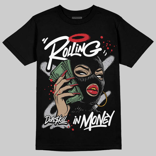 Jordan 4 OG “White Cement” DopeSkill T-Shirt Rolling in Money Graphic Streetwear - Black