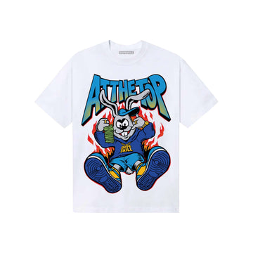 Royal Blue Sneakers DopeSkill T-Shirt At The Top Graphic Streetwear - White 