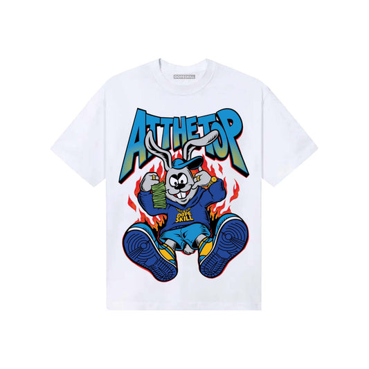 Royal Blue Sneakers DopeSkill T-Shirt At The Top Graphic Streetwear - White 